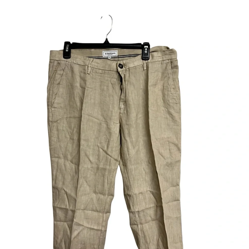 New Mens Europann Saint Tropez‎ Dylan Beige Casual Linen Trousers Pants